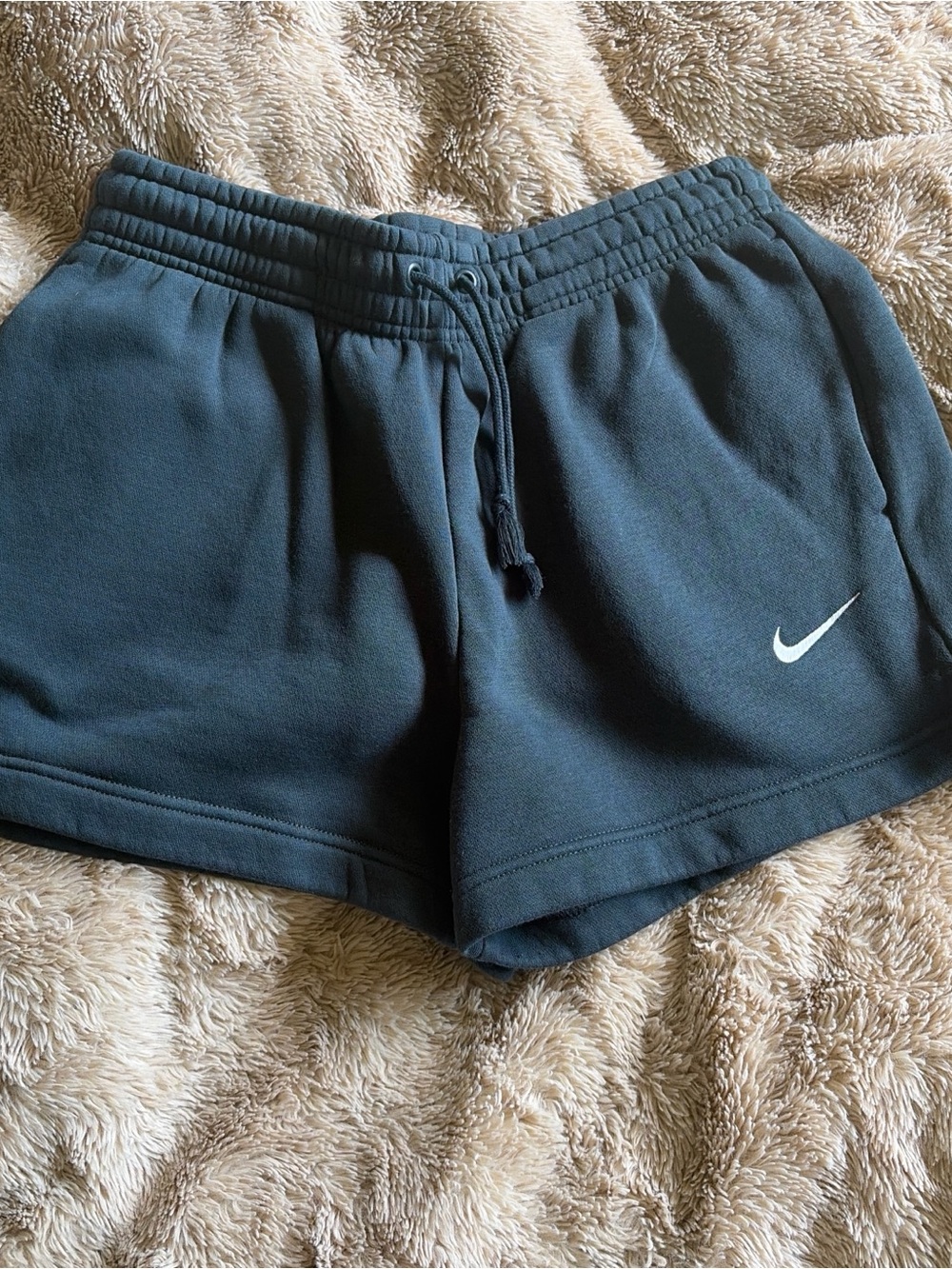 Nike Women's Black Cotton Sweat Shorts with Elastic Waist (Nike phoenix shorts)